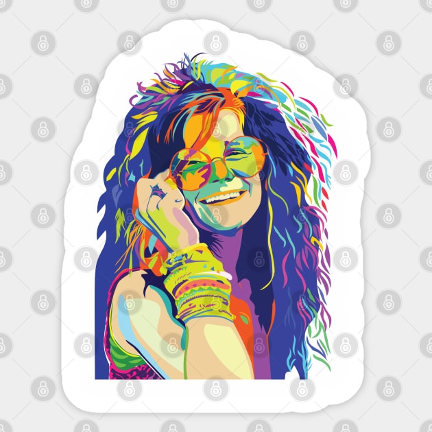 Janis Joplin T shirt Sticker by PulsePeople